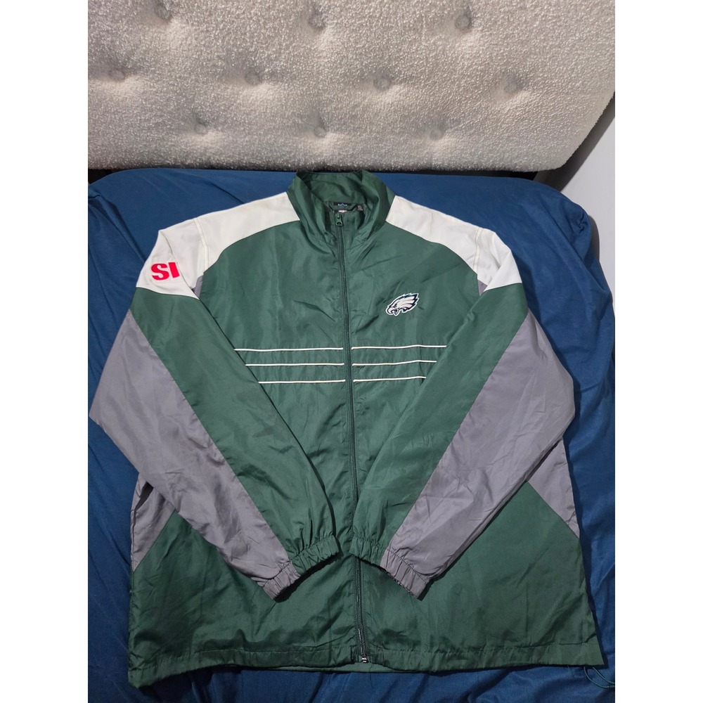 NFL Team Apparel Philadelphia Eagles Windbreaker Jacket Green XL Vintage Men